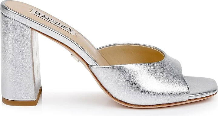 Women's Cadence Leather Mules - Silver - Size 5.5