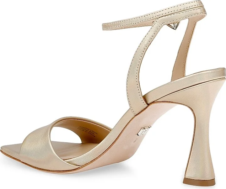 Women's Cady 85MM Metallic Leather Sandals - Gold - Size 5 - Image 3