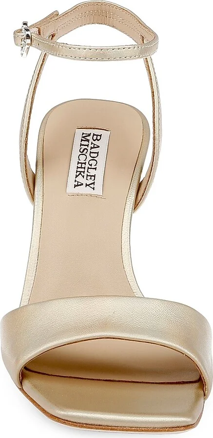 Women's Cady 85MM Metallic Leather Sandals - Gold - Size 5 - Image 4