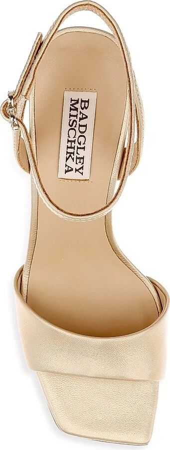 Women's Cady 85MM Metallic Leather Sandals - Gold - Size 5 - Image 5