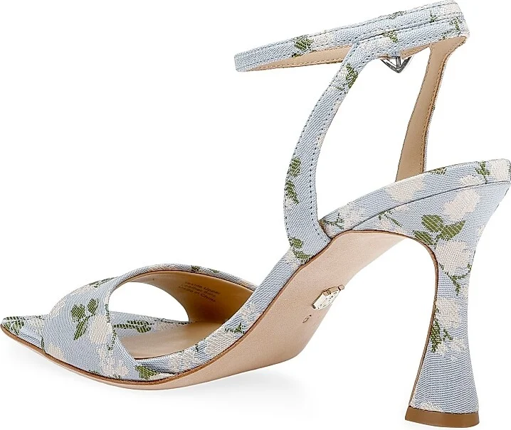Women's Cady Leather High-Heel Sandals - Mist Blue - Size 5 - Image 3