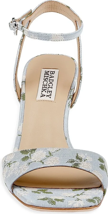 Women's Cady Leather High-Heel Sandals - Mist Blue - Size 5 - Image 4