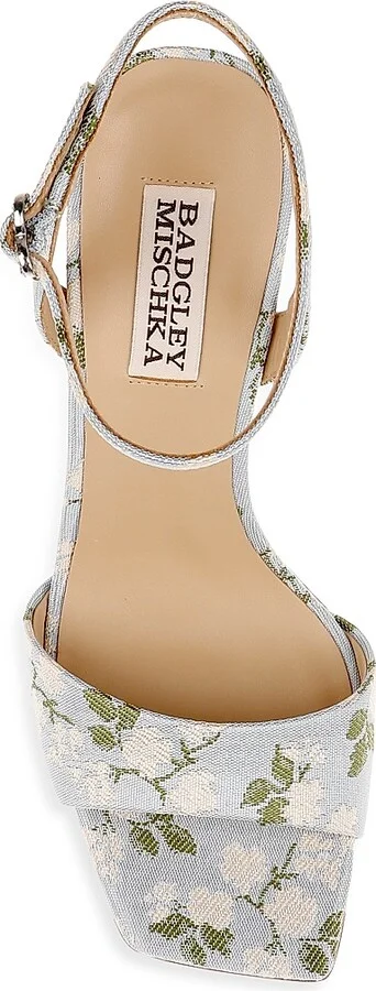 Women's Cady Leather High-Heel Sandals - Mist Blue - Size 5 - Image 5