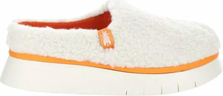 Women's Cafe Mule In Off White/orange