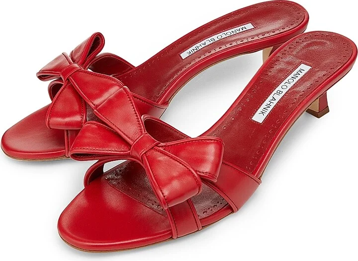Women's Cafredda Bow-Detailed Leather Sandals - Beige - Size 11.5 - Image 7