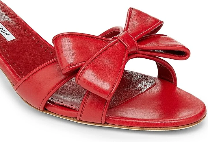 Women's Cafredda Bow-Detailed Leather Sandals - Beige - Size 11.5 - Image 10