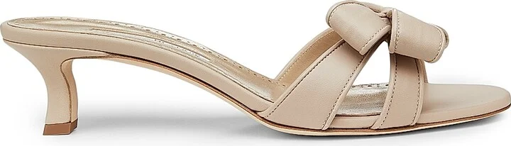 Women's Cafredda Bow-Detailed Leather Sandals - Beige - Size 11.5