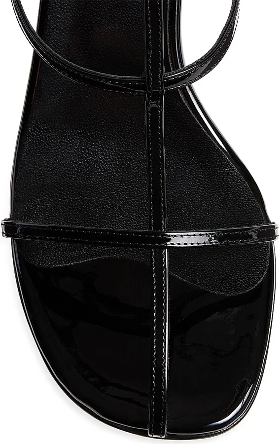 Women's Cage 75MM Patent Leather T-Strap Sandals - Black - Size 5.5 - Image 4