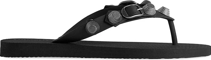 Women's Cagole Thong Sandals - Black - Size 5