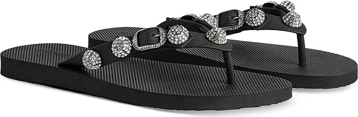 Women's Cagole Thong Sandals - Black - Size 6 - Image 3