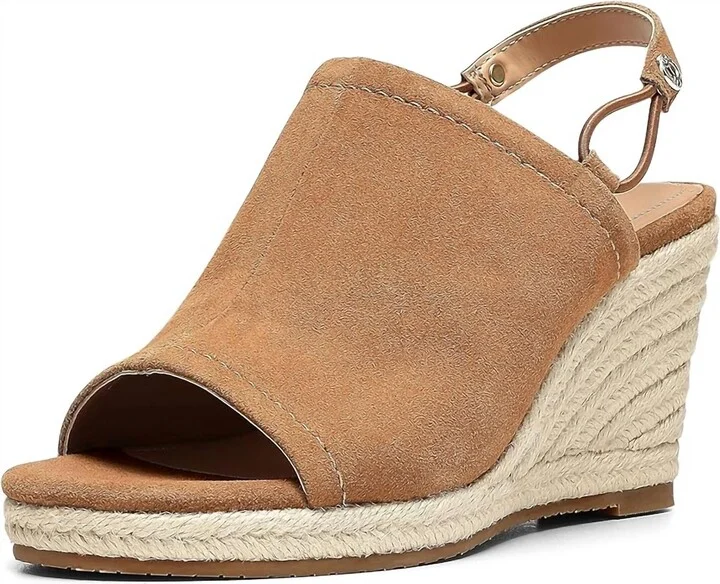 Women's Cai 2 Espradille Wedge Sandals In Cognac Suede