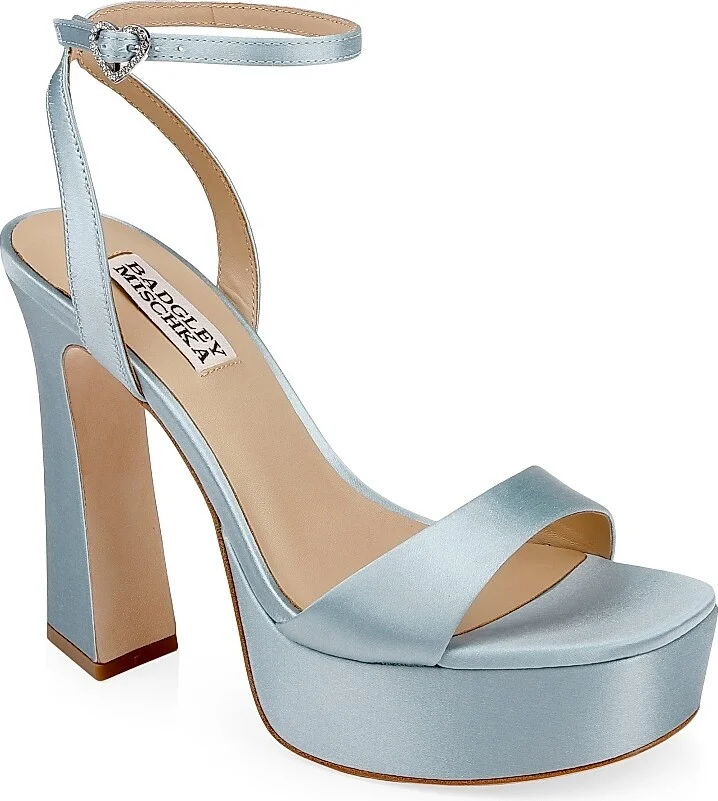 Women's Caia 120MM Satin Platform Sandals - Mist Blue - Size 6 - Image 2