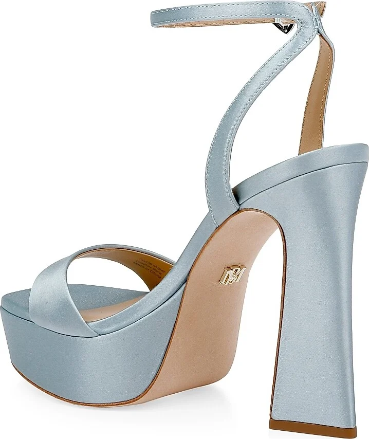 Women's Caia 120MM Satin Platform Sandals - Mist Blue - Size 6 - Image 3