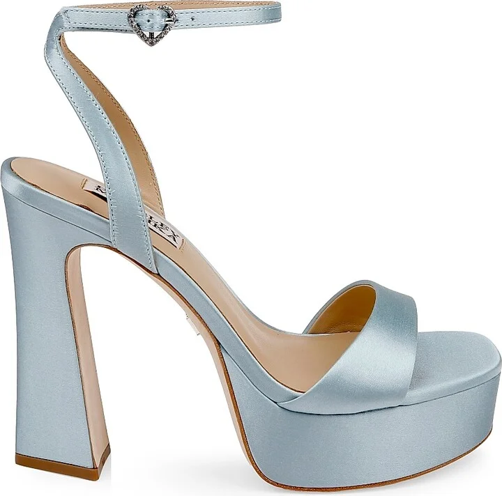 Women's Caia 120MM Satin Platform Sandals - Mist Blue - Size 6