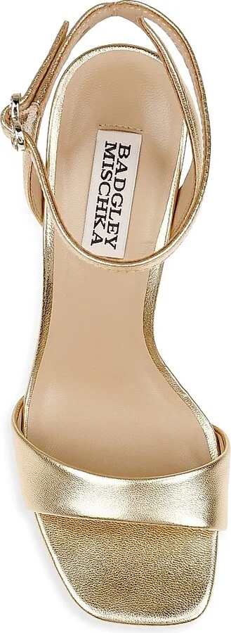 Women's Caia 125MM Metallic Leather Platform Sandals - Gold Leather - Size 8.5 - Image 4