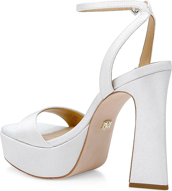 Women's Caia 125MM Satin Platform Sandals - White Crepe - Size 7 - Image 3