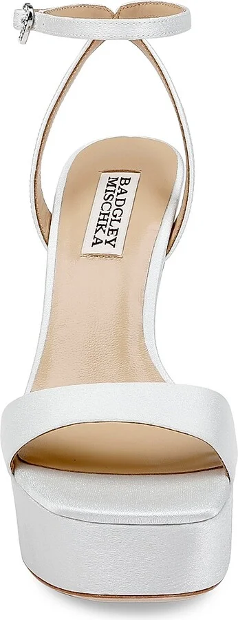 Women's Caia 125MM Satin Platform Sandals - White Crepe - Size 7 - Image 5