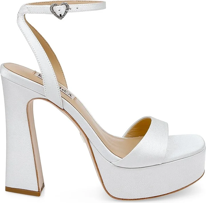 Women's Caia 125MM Satin Platform Sandals - White Crepe - Size 7