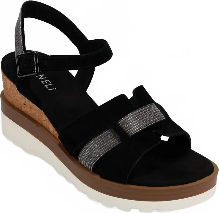Women's Caitlin Sandal In Black Suede