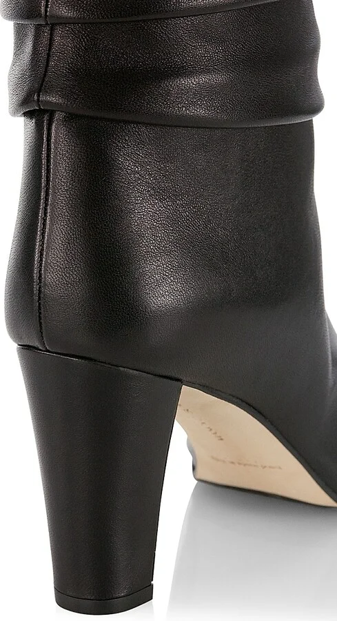 Women's Calasso 90MM Ruched Leather Boots - Black - Size 8 - Image 6