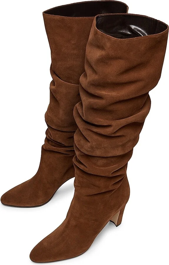 Women's Calassohi Suede Slouchy Knee-High Boots - Dark Brown - Size 6 - Image 4