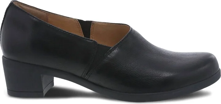Women's Camdyn Heeled Comfort Shoes In Black Burnished Nubuck