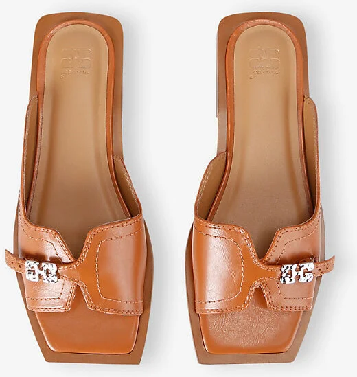 Womens Camel Butterfly Faux-Leather Flat Sandals Eur 39 / 6 Uk Women - Image 2