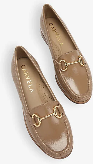 Womens Camel Click Snaffle-Trim Flat Leather Loafers Eur 37 / 4 Uk Women - Image 2