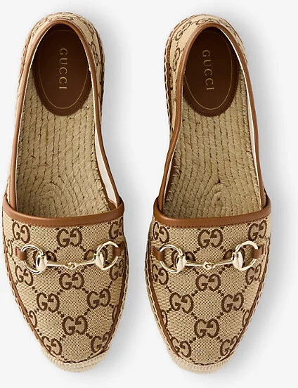 Womens Camel Ebony Sundial Horsebit Gg Canvas Espadrilles Eur 38/5 Uk Women - Image 2