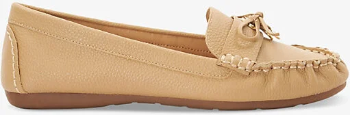 Womens Camel-Leather Grovers Bow-Detail Leather Loafers Eur 39 / 6 Uk Women