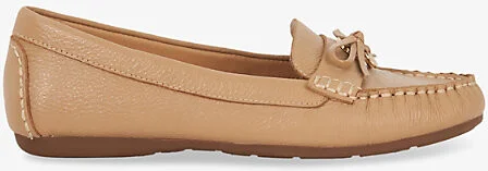 Womens Camel Leather Grovers Leather Loafers Eur 38/5 Uk Women