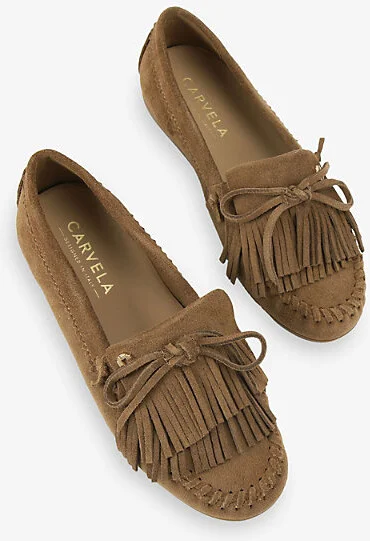 Womens Camel Nila Suede Loafers Eur 38/5 Uk Women - Image 2