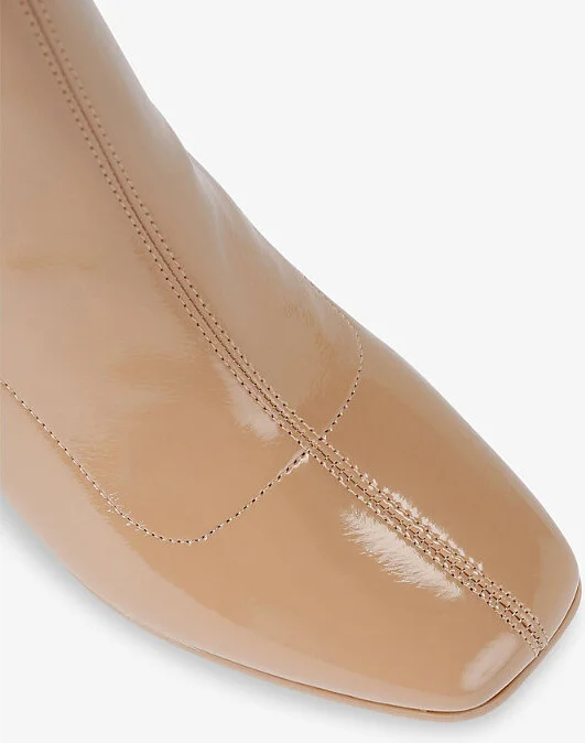 Womens Camel Strut Patent Faux Leather Ankle Boots Eur 40 / 7 Uk Women - Image 2