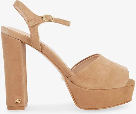 Womens Camel Suede Mayci Suede Platform Sandals Eur 39 / 6 Uk Women
