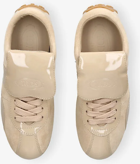 Womens Camel T-Marathon Suede and Patent-Leather Low-Top Trainers Eur 37.5 / 4.5 Uk Women - Image 2