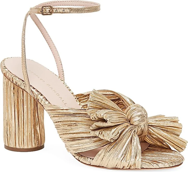 Women's Camellia Knotted Lamé Sandals - Gold - Size 5 - Image 2