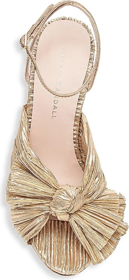 Women's Camellia Knotted Lamé Sandals - Gold - Size 5 - Image 5