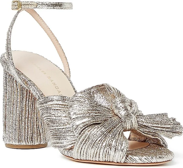 Women's Camellia Knotted Lamé Sandals - Gold - Size 5 - Image 7