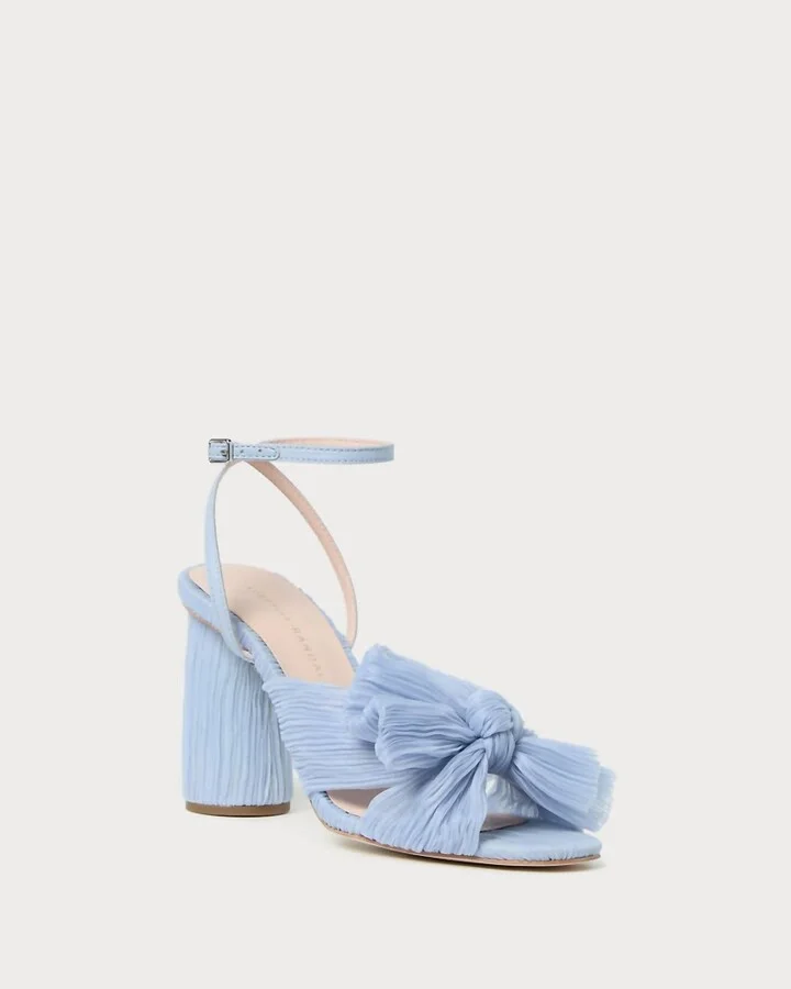 Women's Camellia Pleated Bow Heels In Blue