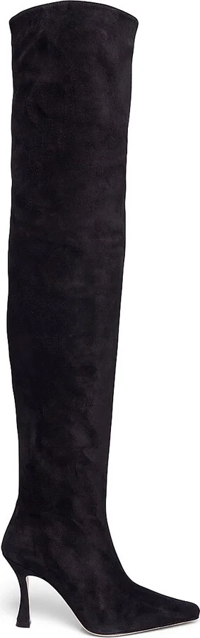 Women's Cami 95MM Suede Over-the-Knee Boots - Black - Size 5