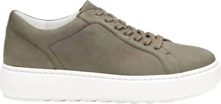 Women's Cammie Lace-Up Low Top Sneaker In Gray Tumbled Nubuck