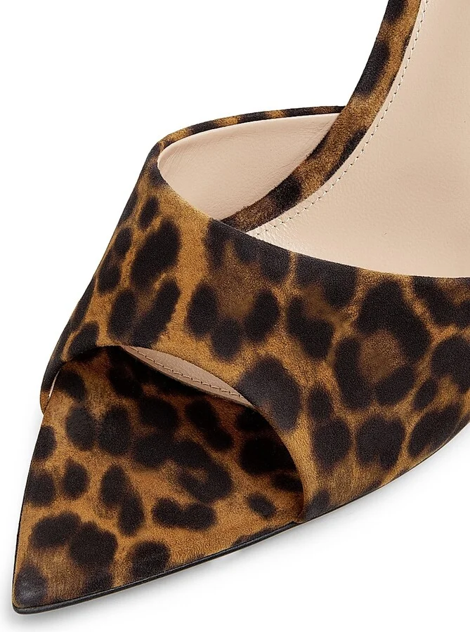 Women's Camoscio 85MM Leopard-Print Suede Sandals - Almond Leopard Print - Size 5.5 - Image 6