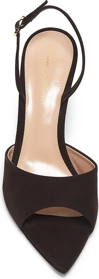 Women's Camoscio 85MM Suede Slingback Pumps - Moka - Size 5 - Image 4
