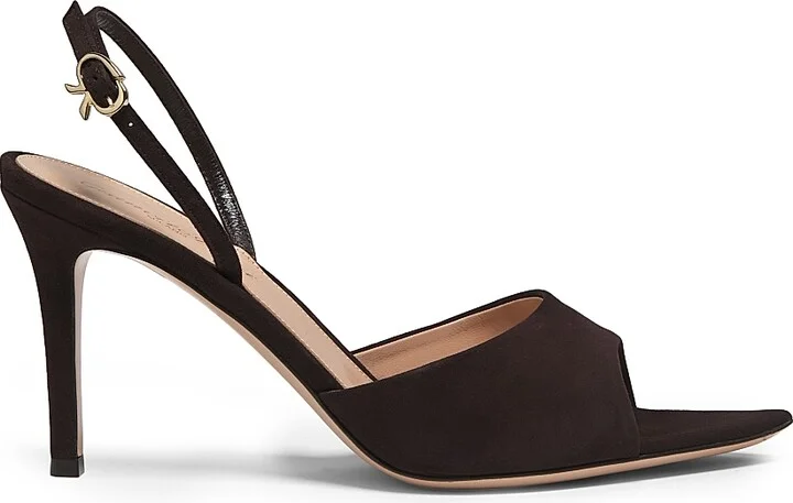 Women's Camoscio 85MM Suede Slingback Pumps - Moka - Size 5