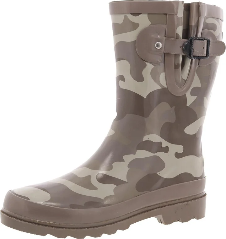 Womens Camouflage Polyester Rain Boots