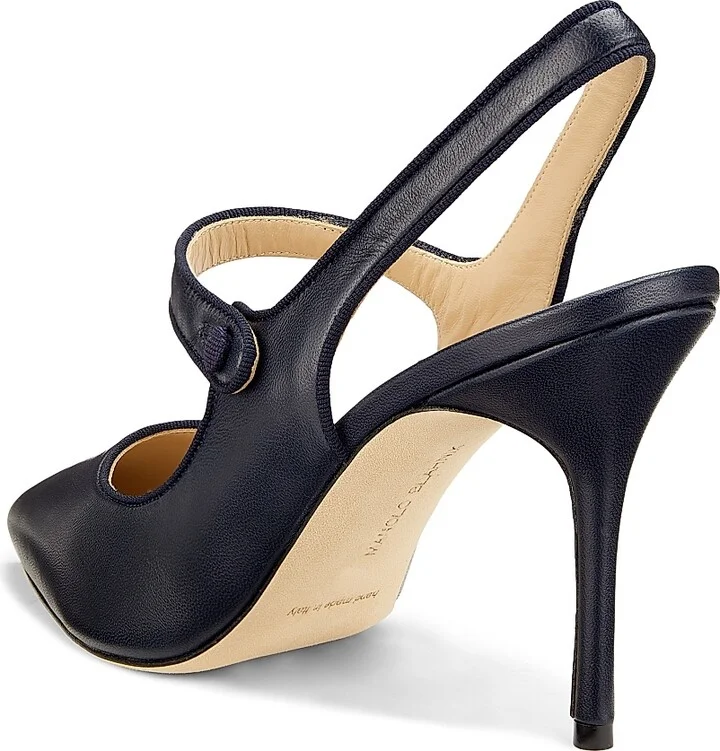Women's Camparisli 90MM Leather Slingback Mary Jane Pumps - Beige - Size 12 - Image 8