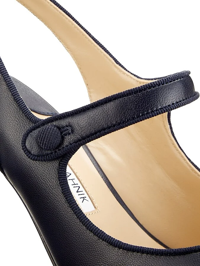 Women's Camparisli 90MM Leather Slingback Mary Jane Pumps - Beige - Size 12 - Image 10
