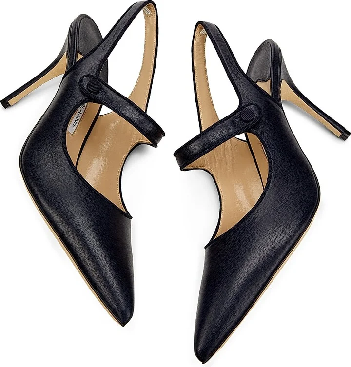 Women's Camparisli 90MM Leather Slingback Mary Jane Pumps - Beige - Size 12 - Image 11
