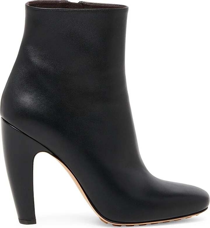 Women's Canalazzo 100MM Leather Ankle Booties - Black - Size 7