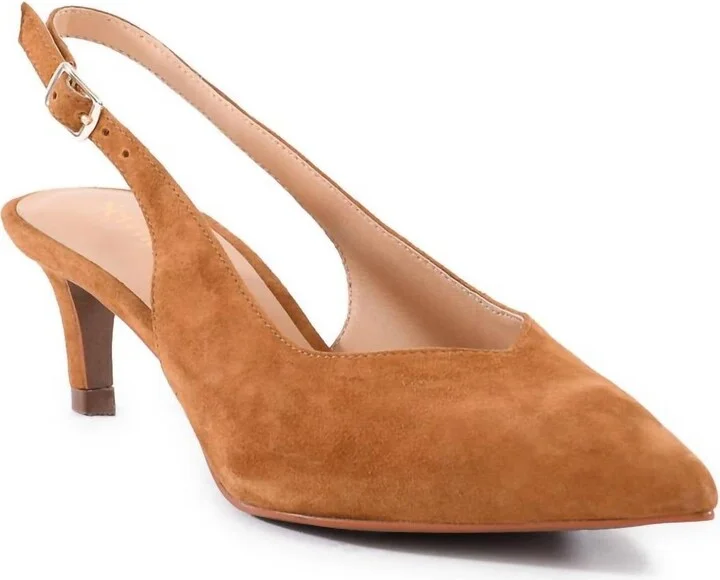 Women's Candlelight Slingback Pump In Tan Suede